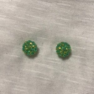 Green post earrings
